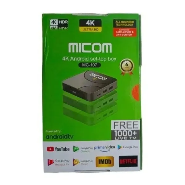 Micom MC-107 4K Android Set Top TV Box – View 2