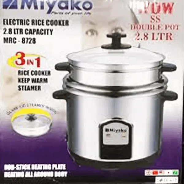 Miyako MRC- 8728 2.8 Liters Double Pot Rice Cooker – View 3