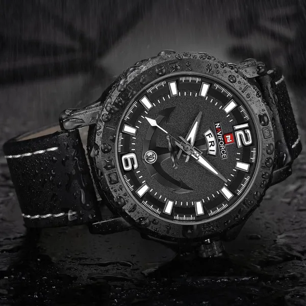 NAVIFORCE NF9122 Classic Japan Movement Waterproof Casual Men's Watch – Dial Color: White, Strap Color: Black – View 5
