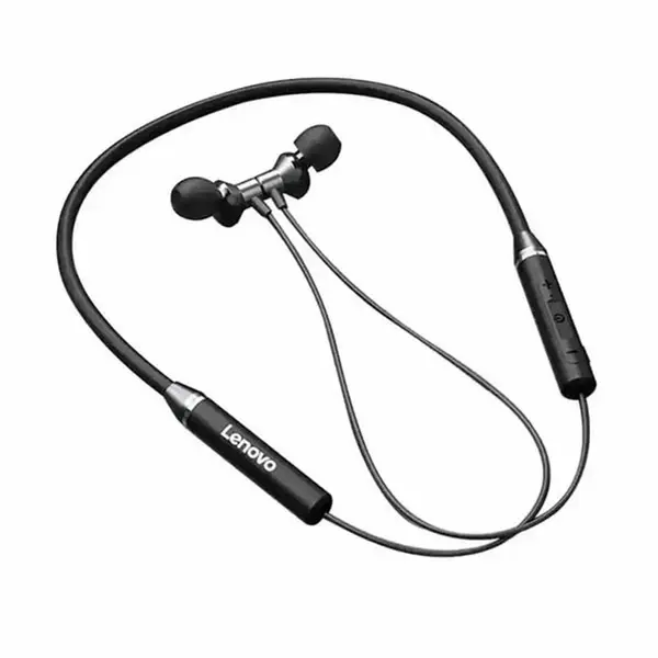 Lenovo QE03 Wireless Neckband Bluetooth Earphones – Color: Black – View 1