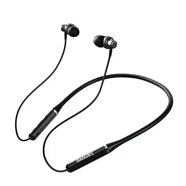 Lenovo QE03 Wireless Neckband Bluetooth Earphones – Color: Black – View 2