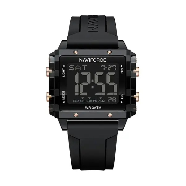 NAVIFORCE NF7101 Casual Sports Electronic Women's Watch  – Dial Color: Black, Strap Color: Black – View 1