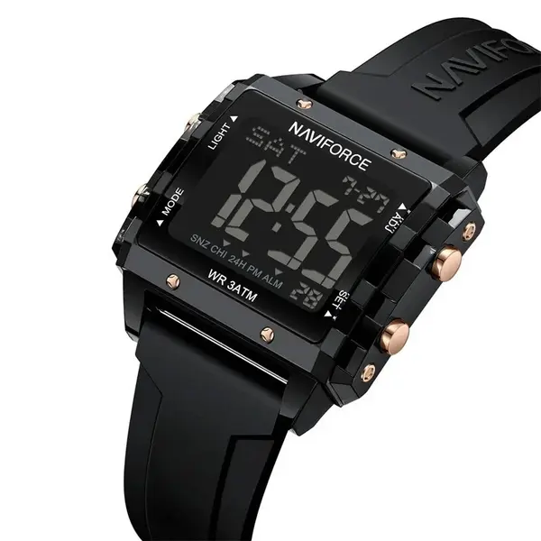 NAVIFORCE NF7101 Casual Sports Electronic Women's Watch  – Dial Color: Black, Strap Color: Black – View 3