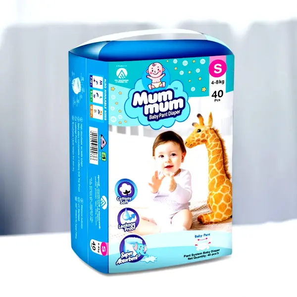 Mum Mum Breathable Material Pant System Baby Diaper – Quantity: 40 pcs – View 2
