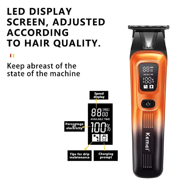 Kemei KM-037 Professional Hair Trimmer with Disply – View 3
