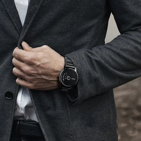 SKMEI 1260 Creative Pointer Stainless Steel Casual Men's Watch – Dial Color: Black, Strap Color: Black – View 4