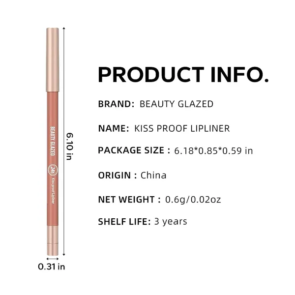 Beauty Glazed 101 Waterproof And Long Lasting Lipliner Nude Color – View 2