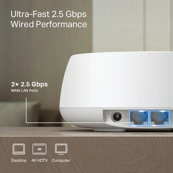 TP-Link Deco BE25 BE5000 Dual-Band WiFi 7 Mesh Router (2-Pack) – View 3
