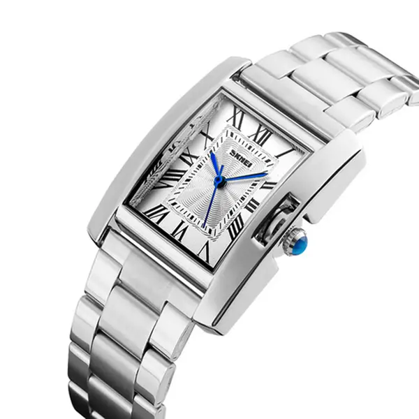 SKMEI 1284 Casual Stainless Steel Analog Women Watch – Dial Color: White, Strap Color: Silver – View 2