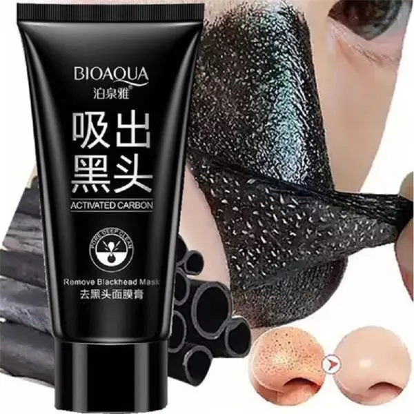 BIOAQUA Black Mask Activated Carbon Charcoal Blackhead Removal Peel Off Face Mask  – View 1