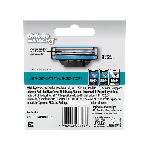 Gillette Mach 3 Manual Razor Shaving Blades – Quantity: 8 Units – View 2