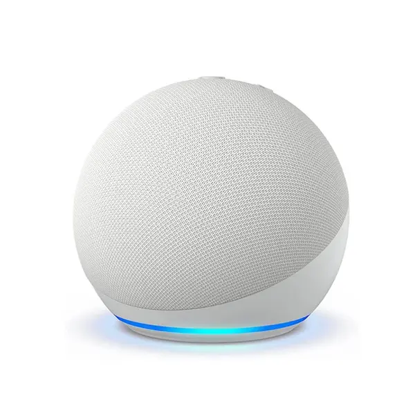 Amazon Echo Dot 5th Gen LED Display Smart Speaker with Clock – Color: White – View 2