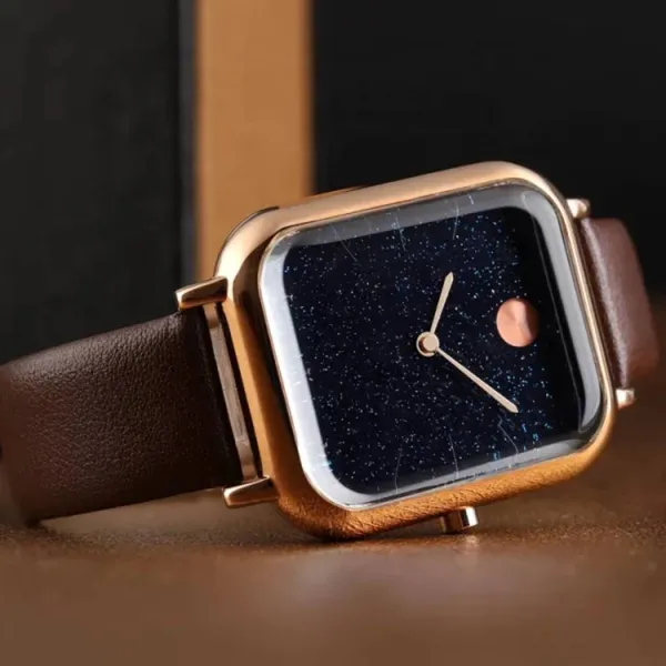SKMEI 9187 Casual Quartz Leather Watch For Men – Dial Color: Rose, Strap Color:  Brown  – View 3