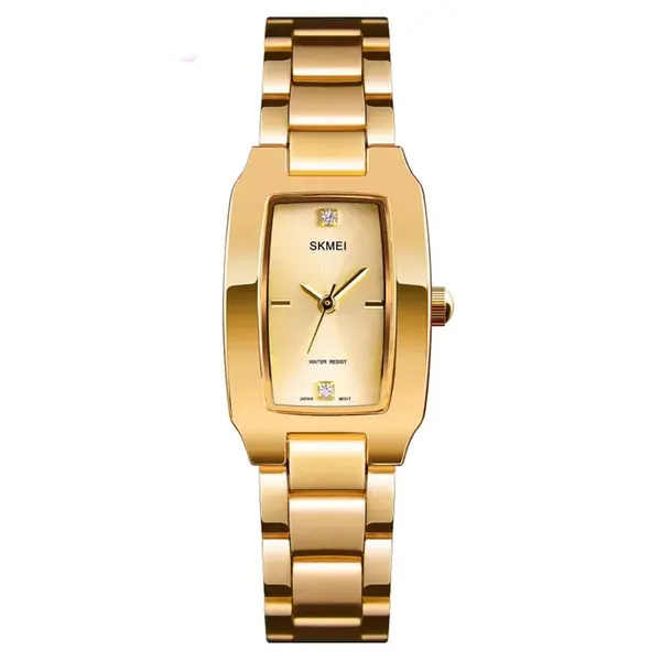 SKMEI 1400 Premium Stainless Steel Analog Luxury Women's Watch – Dial Color: Gold, Strap Color: Gold  – View 1