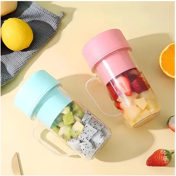 6 Blade Powerful Portable Rechargeable Juicer Mug with Straw – View 4