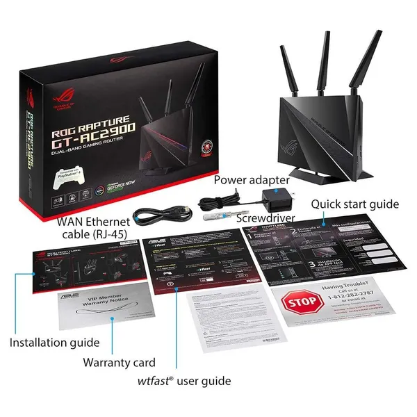 ASUS ROG Rapture GT-AC2900 Dual Band Gigabit WiFi Gaming Router – View 3