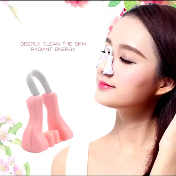 Silicone Nose Clip Corrector Device Bridge Nose Shapers – Color: Pink – View 2