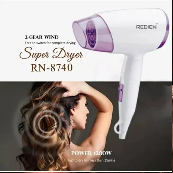 Redien Rn-8740 Silky Shine 1200 W Hot & Air Foldable Hair Dryer – View 4