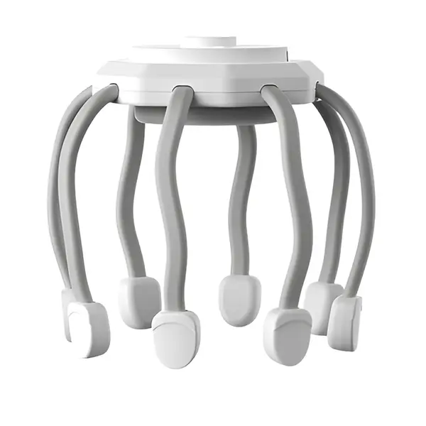 Rechargeable Scalp Therapy Octopus Massager for Head – Color: White – View 1