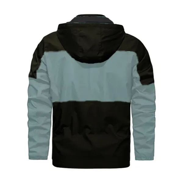 High Quality Two Tone Jacket Menes Zip Up Color Block Jackets – Color: Black, Size: M – View 2