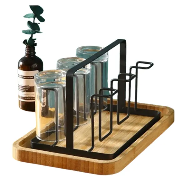6-Tier Hanging Cup Rack Iron Drying Shelf Kitchen Drainer Storage Holder – View 2
