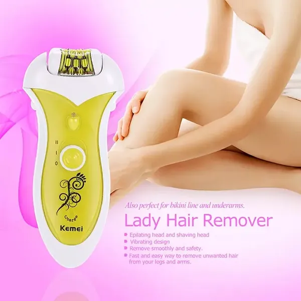 Kemei KM-1901 Rechargeable Hair Removal 2 in 1 Lady Epilator – View 6