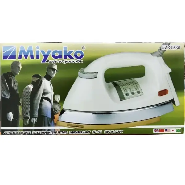 Miyako EI-135 Temperature Control 1000W Automatic Dry Iron – View 2