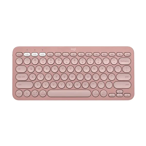 Logitech K380S PEBBLE KEYS 2 Multi-Device Wireless Keyboard – Color: Pink – View 1