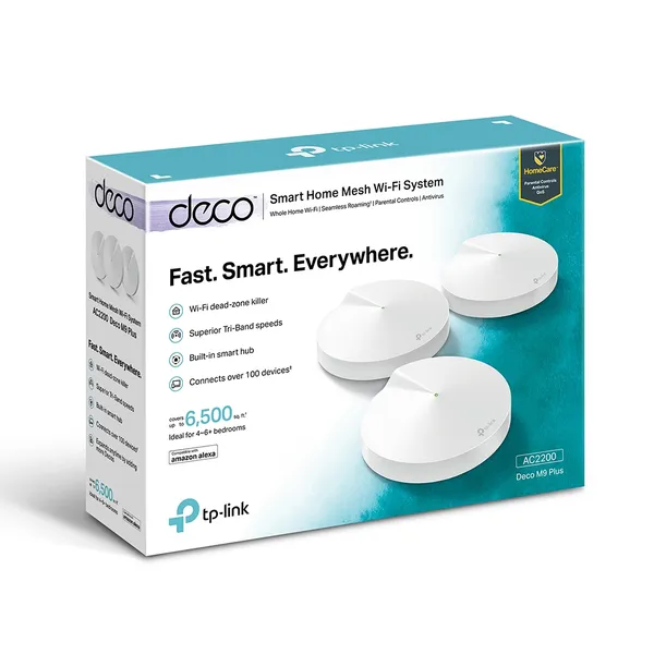TP-Link Deco M9 Plus AC2200 Tri-Band Mesh WiFi Router (3-Pack) – View 4