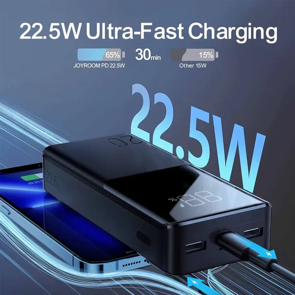 Joyroom JR-QP192 Fashionable Large LED Digital Display Power Bank  – View 4