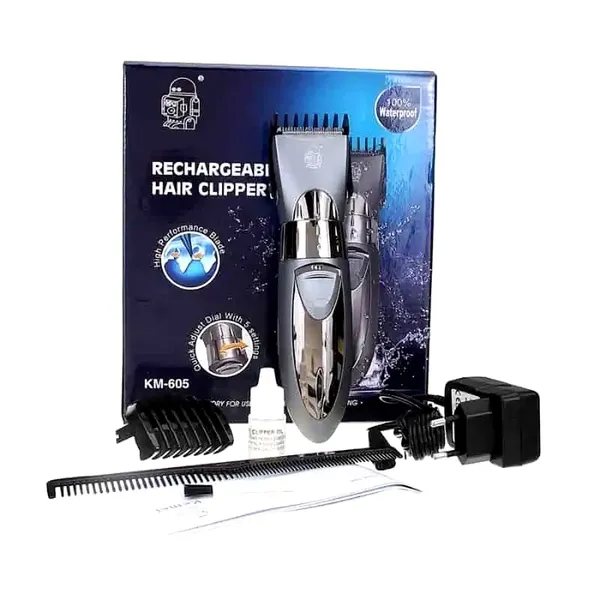 Kemei KM 605 Waterproof Electric Hair Clipper Trimmer – View 6