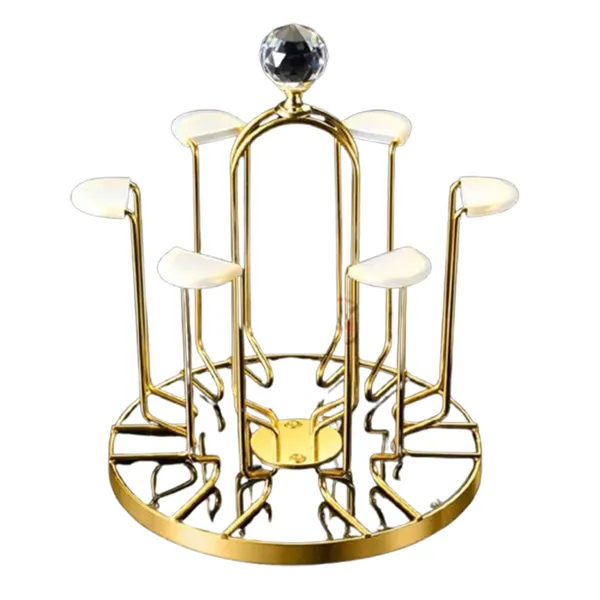 6 Hook Revolving Metal Glass Stand Organizer Rack 7" x 10" – View 2