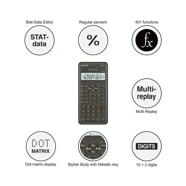 Casio (fx-100MS-2) -  Environmentally friendly Scientific Calculator 2nd edition – View 3