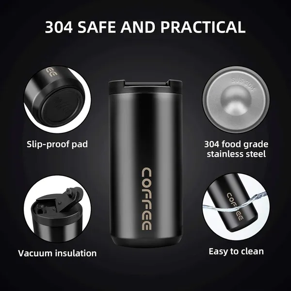 Double 650ml Wall Stainless Steel Insulated Thermal Vacuum Coffee Flask – View 4