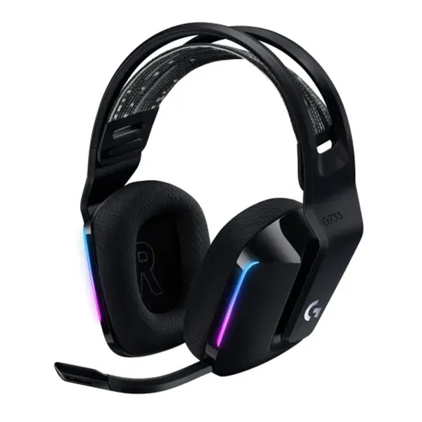 Logitech G733 LIGHTSPEED Wireless RGB Gaming Headset – Color: Black – View 1