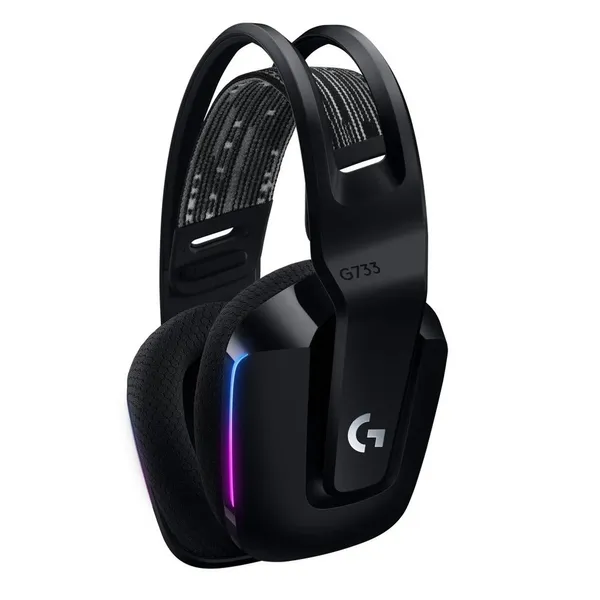 Logitech G733 LIGHTSPEED Wireless RGB Gaming Headset – Color: Black – View 2