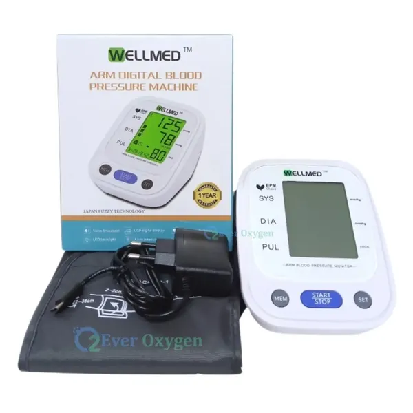 Wellmed B01 Automatic Oscillometric Blood Pressure Monitor with Voice Guidance – View 4