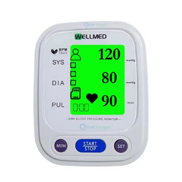 Wellmed B01 Automatic Oscillometric Blood Pressure Monitor with Voice Guidance – View 1