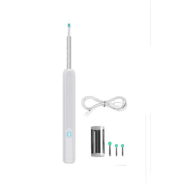 Smart Visual Electric Ear Cleaner Earpick Wax Removal Tool with Camera LED Light – Color: White – View 1