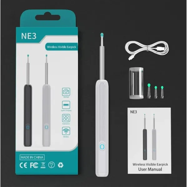 Smart Visual Electric Ear Cleaner Earpick Wax Removal Tool with Camera LED Light – Color: White – View 5