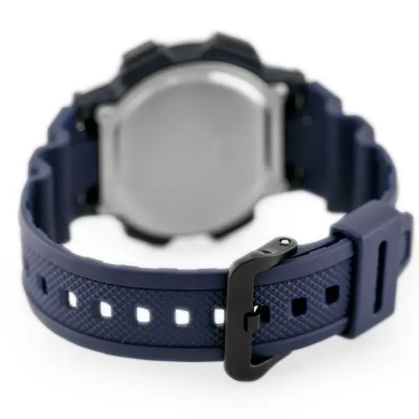 Casio AE-1000W-1AVDF Youth World Time Water Resistant Multifunctional Digital Watch  – Dial Color: Silver, Strap Color: Blue – View 4
