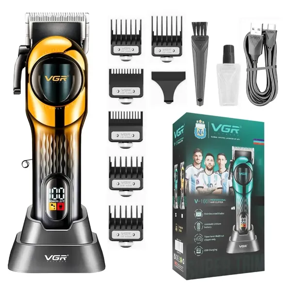 VGR V-166 Professional Hair Clipper Trimmer for Men – Color: Gold – View 1