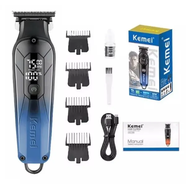 Kemei KM-1741 Professional Hair Clipper & Electric Trimmer – Color: Blue – View 1