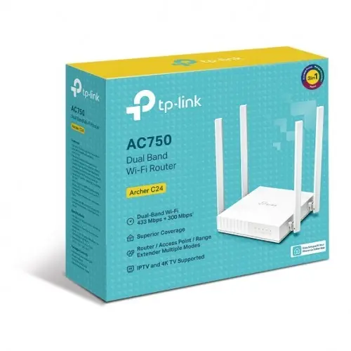 TP-Link Archer C24 AC750 4 Antenna Dual-Band Wi-Fi Router – View 3
