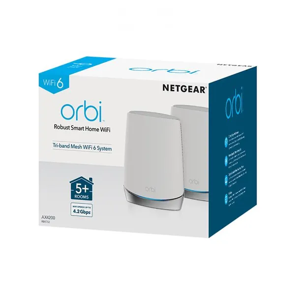 Netgear Orbi RBK752 AX4200 Tri-band Mesh Router 2 Pack – View 3