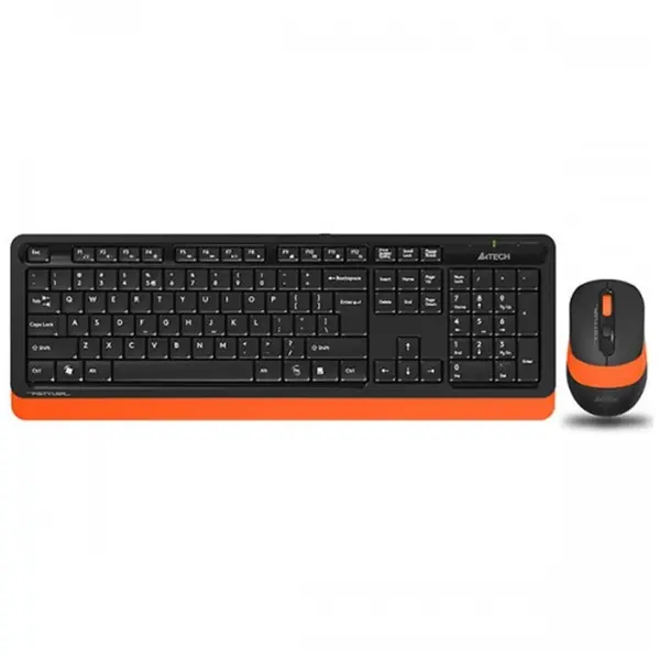 A4TECH FG1010 Wireless Keyboard Mouse Combo with Bangla – Color: Orange – View 2