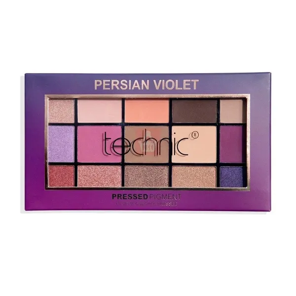 Technic 15 Color Pressed Pigment  Eye Shadow Palette – Persian Violet – View 3