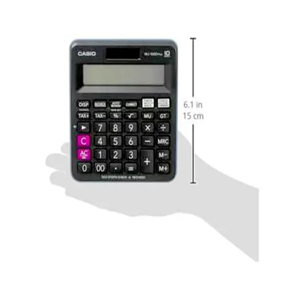 Casio MJ-100D Plus-W-DP-W Check & Recheck Mini Desk Type Calculator – View 3