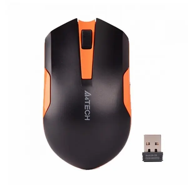 A4TECH G3-200N V TRACK Wireless Mouse – Color: Orange – View 1