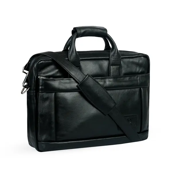 Mens Waterproof Vintage Leather 17 Inch Large Office Business Bag – View 1